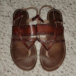 Ladies Brown Leather Sandals